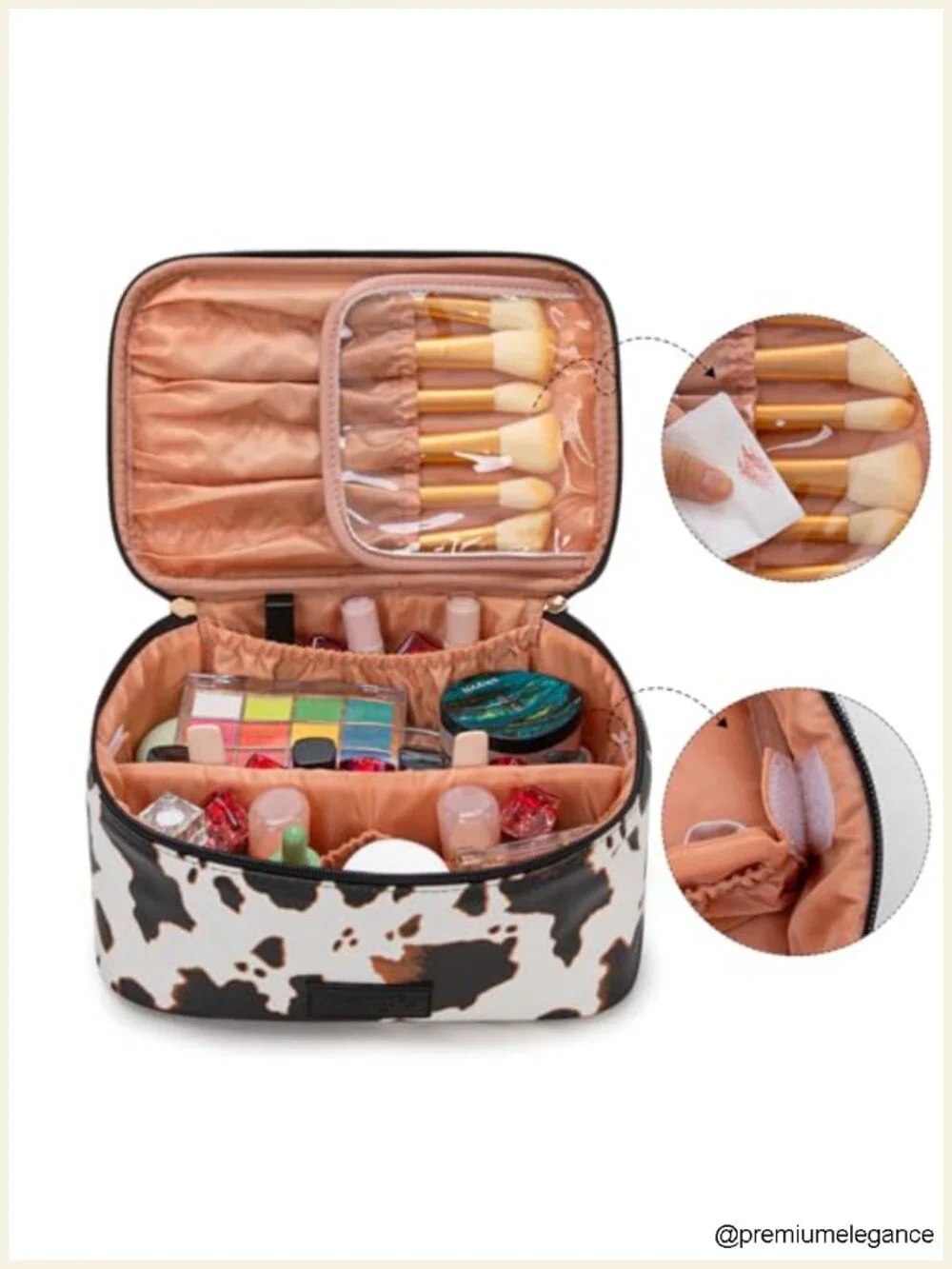 3 Piece Doctor Bag Set with Travel Makeup Bag - Satchel Set